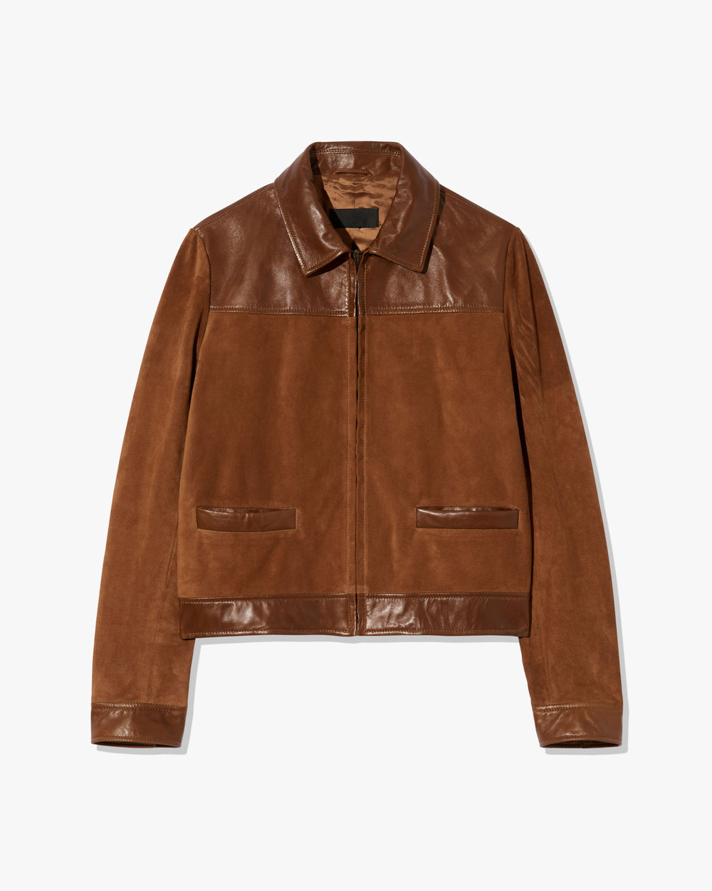 FREDDIE SUEDE JACKET IN MARTORA/COGNAC