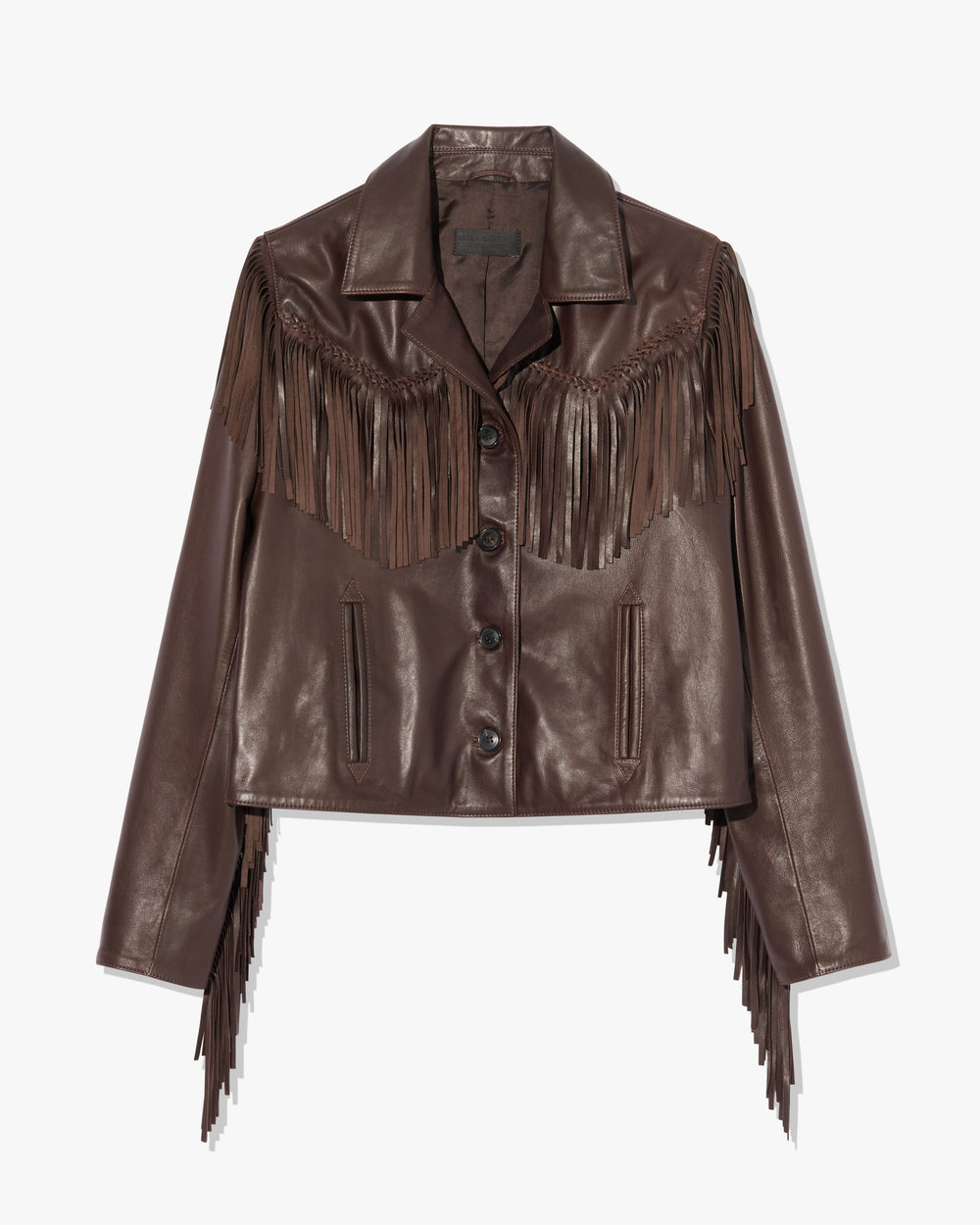 ELOI LEATHER JACKET IN DARK BROWN