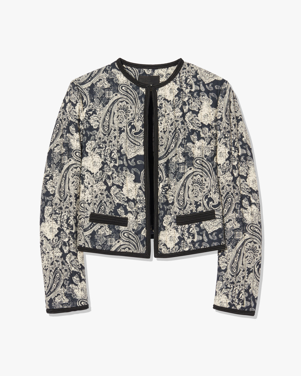 BONO JACKET IN MIXED PAISLEY PRINT