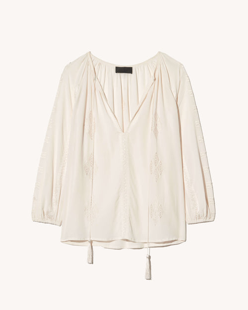 CRISTO SILK BLOUSE IN IVORY