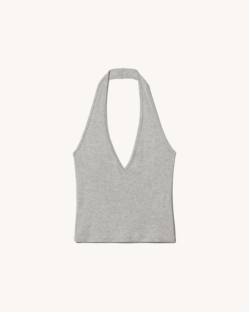BRITT HALTER TOP IN HEATHER GREY