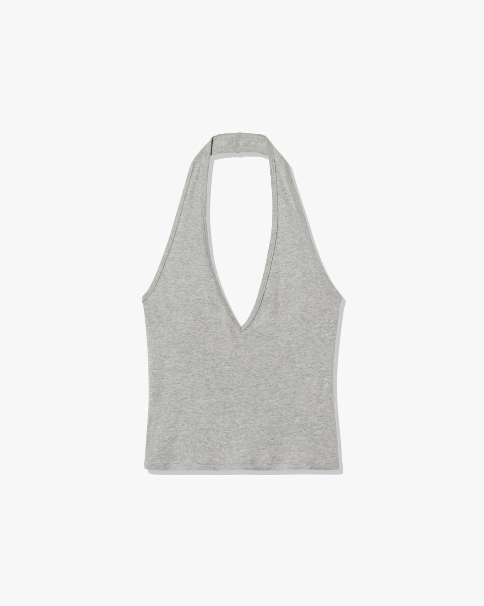 BRITT HALTER TOP IN HEATHER GREY