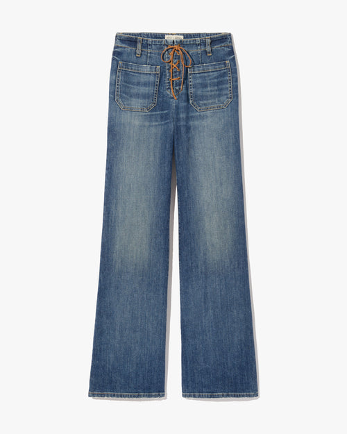 FLORENCE LACE UP JEAN IN CLASSIC WASH