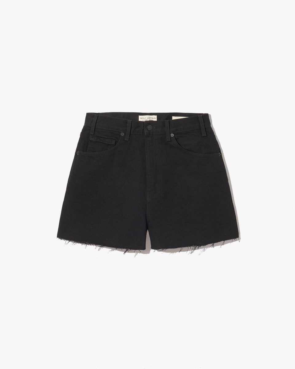 COBAIN DENIM SHORT IN JET BLACK