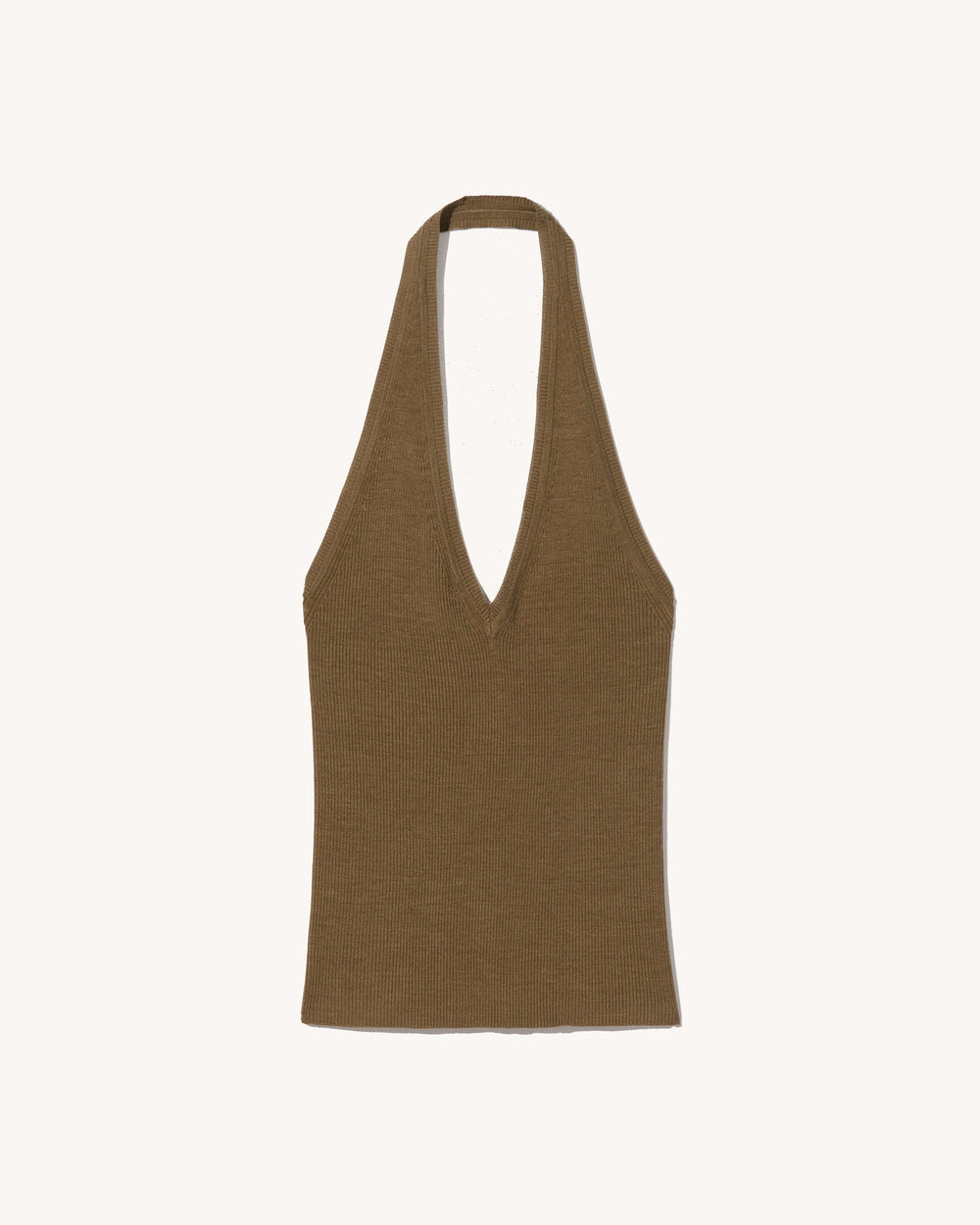 IVEY SILK HALTER IN MILITARY GREEN