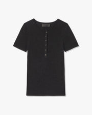 FRANCENE SILK KNIT SWEATER IN BLACK