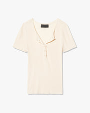 FRANCENE SILK KNIT SWEATER IN IVORY