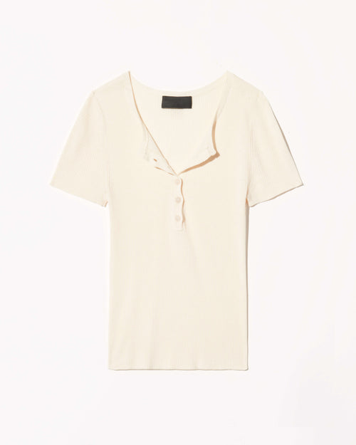 FRANCENE SILK KNIT SWEATER IN IVORY