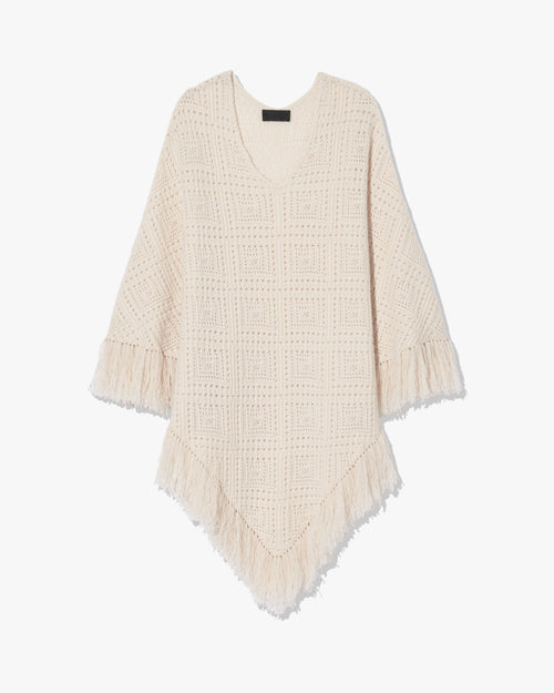 BRISTOL CASHMERE PONCHO IN IVORY