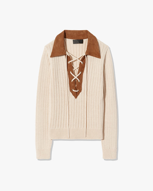 JUANA SWEATER IN OFF WHITE/FAWN