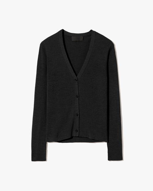NARI SILK CARDIGAN IN BLACK