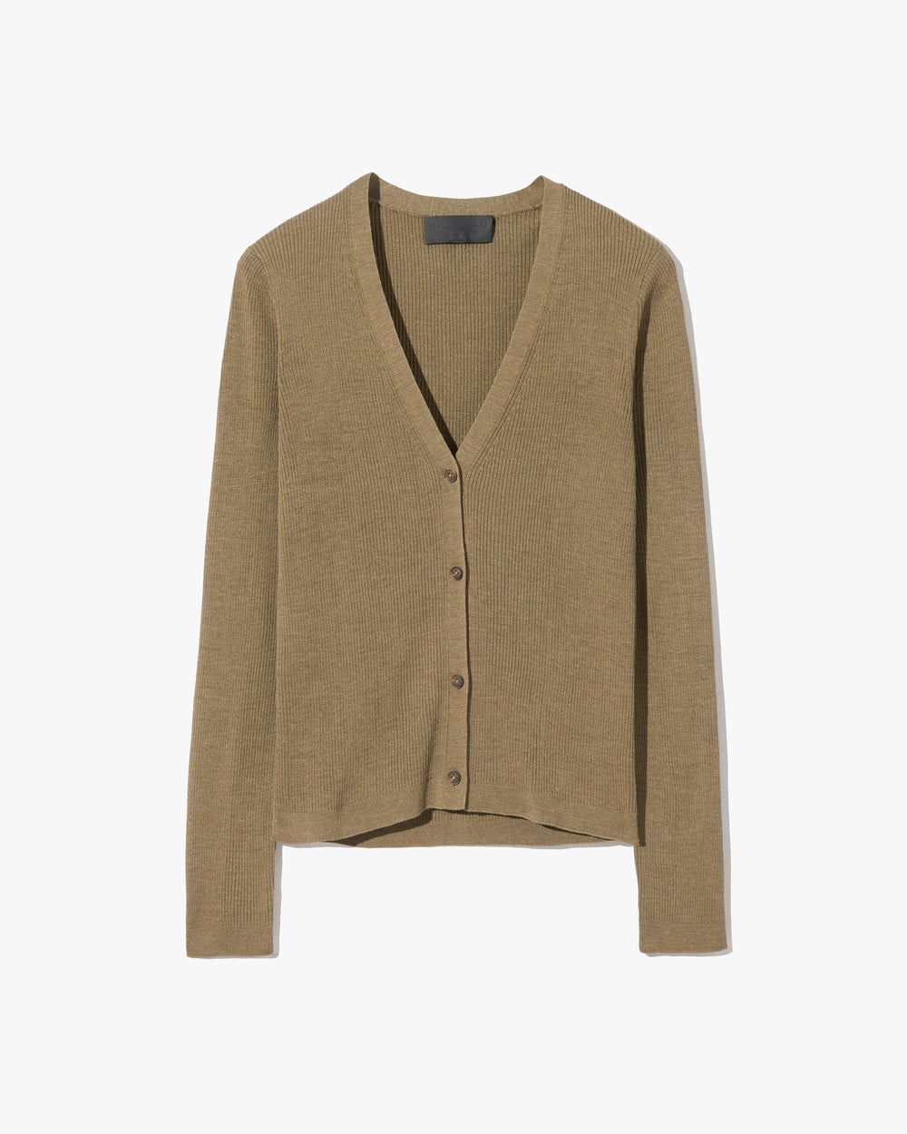 NARI SILK CARDIGAN IN MILITARY GREEN