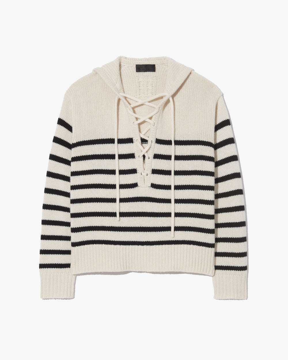 NOEMI CASHMERE SWEATER IN IVORY/BLACK STRIPE