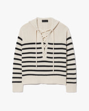 NOEMI SWEATER IN IVORY/BLACK STRIPE
