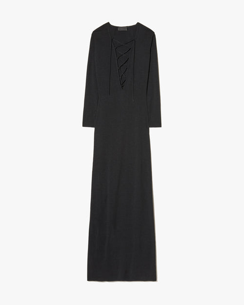 BOWIE SILK KNIT DRESS IN BLACK