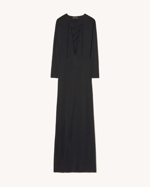 BOWIE SILK KNIT DRESS IN BLACK