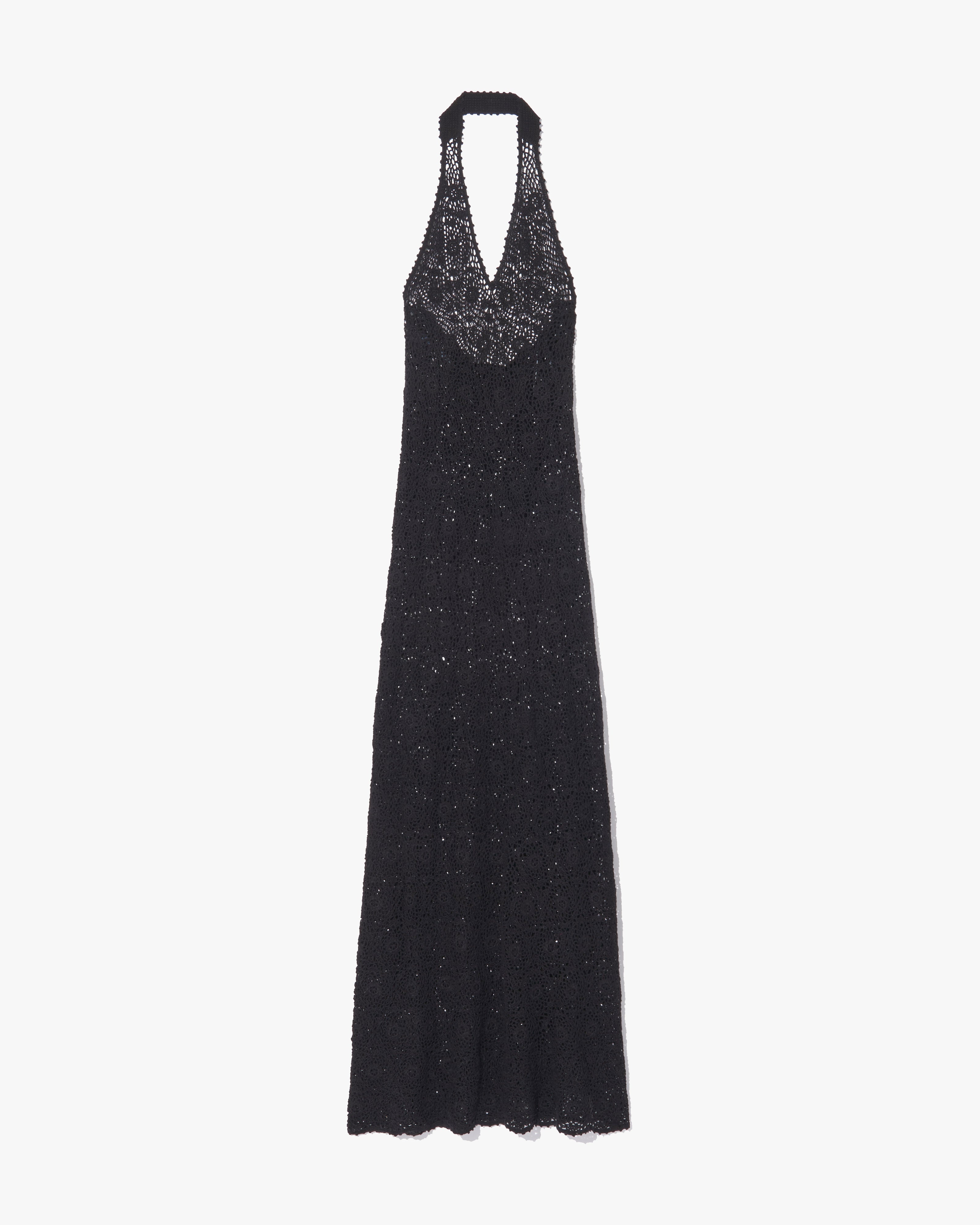 nili lotan EDDIE KNIT HALTER DRESS BLACK