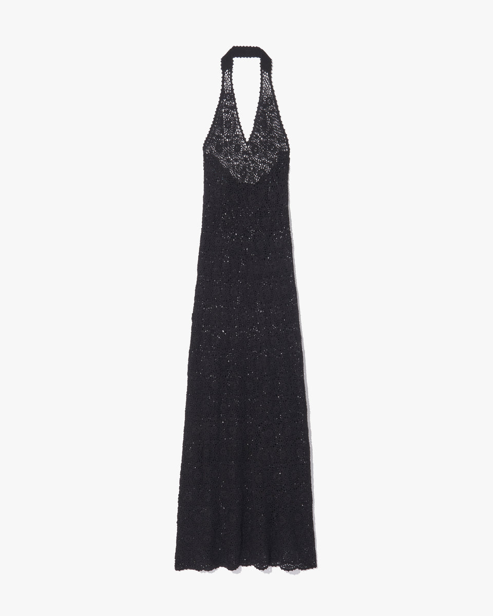 Nili Lotan Women's Eddie Knit Halter Dress Black, L - 100% Cotton Nili Lotan Women's Eddie Knit Halter Dress Black, L - 100% Cotton