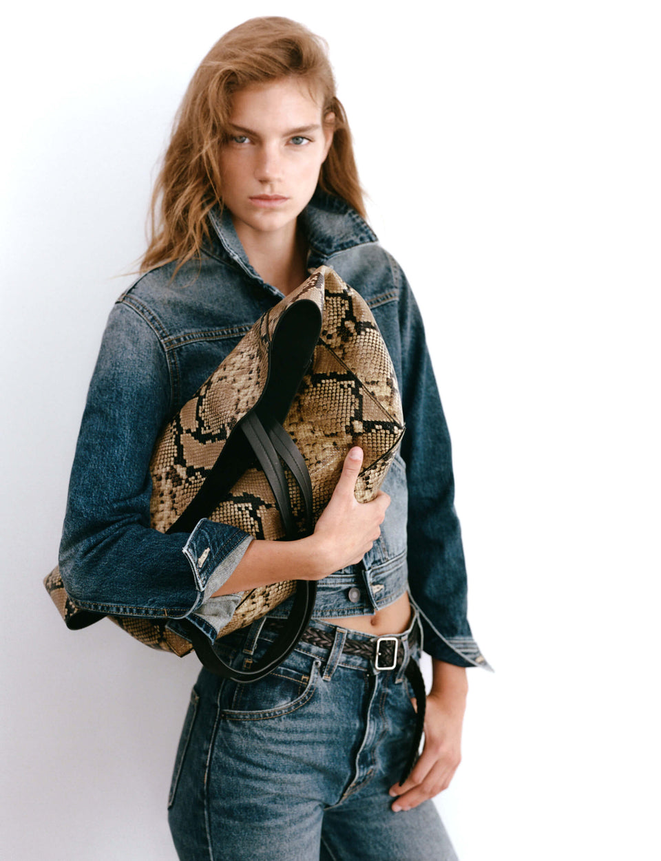 MEDIUM KEITH BAG IN TAUPE SNAKESKIN
