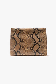 JERRY CLUTCH IN TAUPE SNAKESKIN
