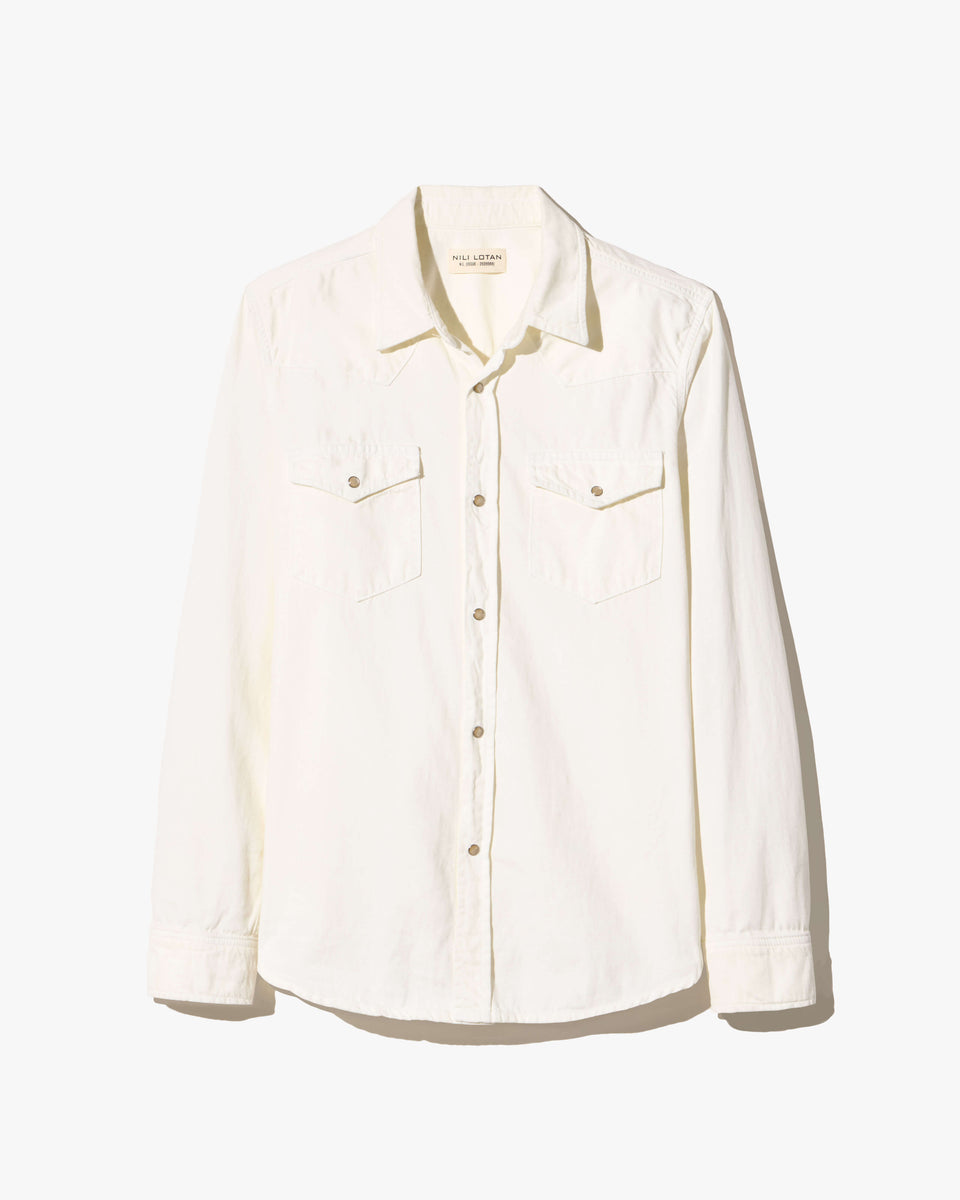 TRAVIS DENIM SHIRT IN CREAM