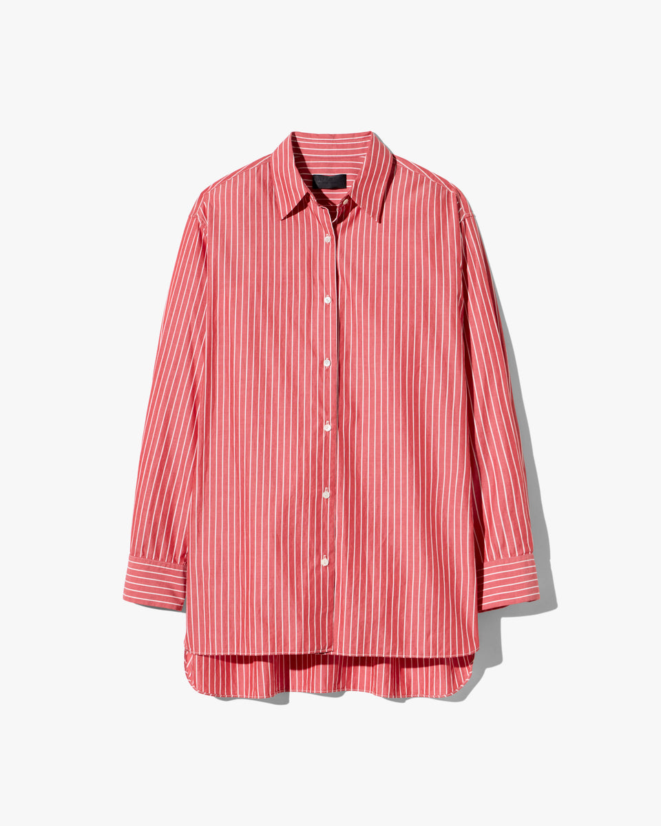 Nili Lotan Yorke Shirt in Red,White