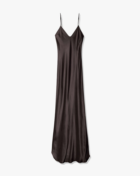 Nili Lotan Women's Cami Silk Gown Espresso Noir, S