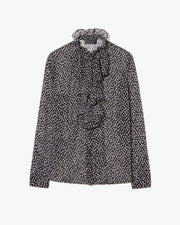 LILY SILK BLOUSE IN WILD DOT