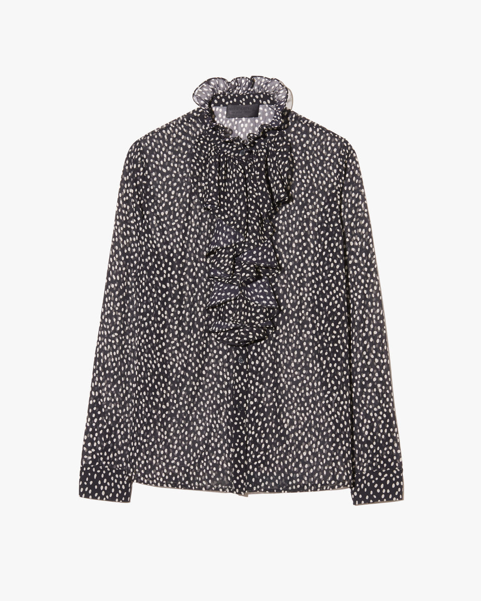 LILY SILK BLOUSE IN WILD DOT