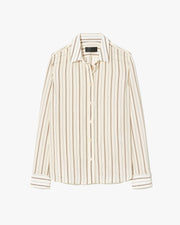 GAIA SILK SHIRT IN BRANDY STRIPE