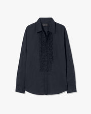 NATHAEL RUFFLE SHIRT IN MIDNIGHT