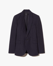 ANABEL WOOL BLAZER IN DARK NAVY PINSTRIPE