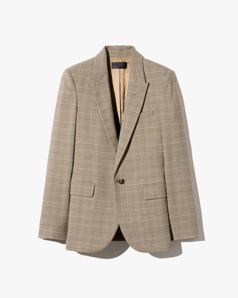 ANABEL TAILORED BLAZER IN GREY / OCHRE CHECK