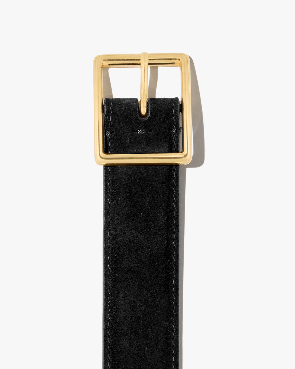 GABRIELE BELT IN BLACK W/ GOLD BUCKLE