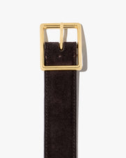 GABRIELE BELT IN ESPRESSO W/ GOLD BUCKLE