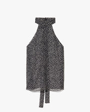 ALLA SILK HALTERNECK TOP IN WILD DOT