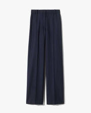 RIVERS WOOL PANT IN DARK NAVY PINSTRIPE