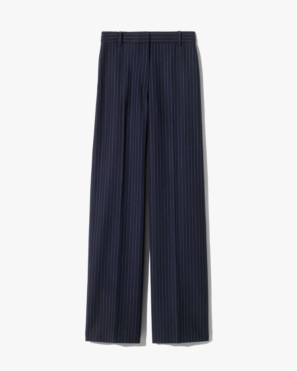 RIVERS WOOL PANT IN DARK NAVY PINSTRIPE