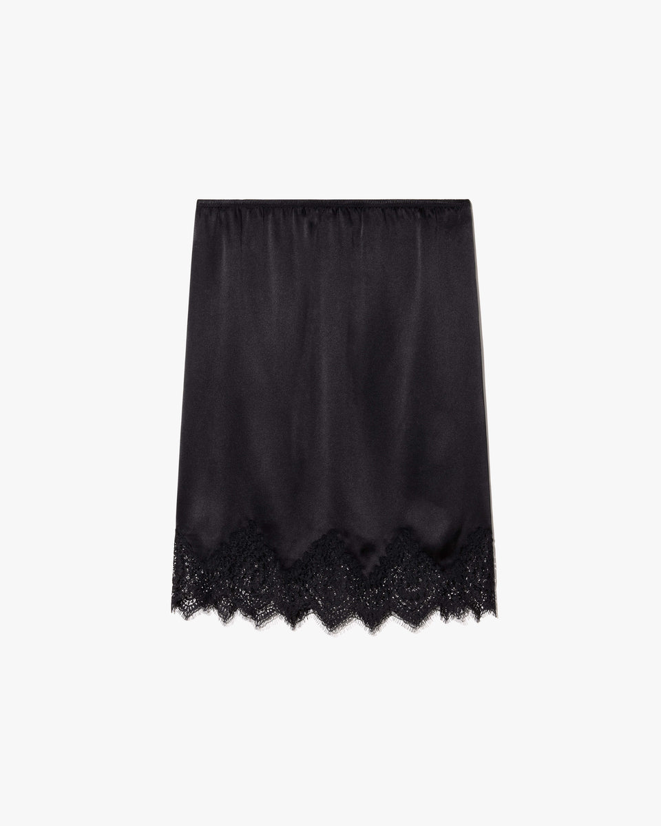 THEA LACE SILK SKIRT IN BLACK