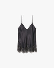 NADINE LACE CAMI SILK TOP IN BLACK
