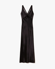 ALINE SILK GOWN IN BLACK
