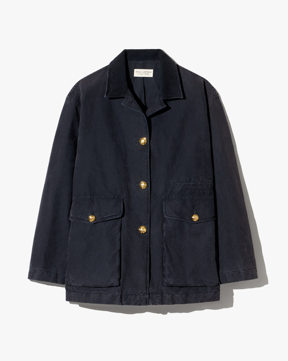 DEVIN COTTON COAT IN MIDNIGHT