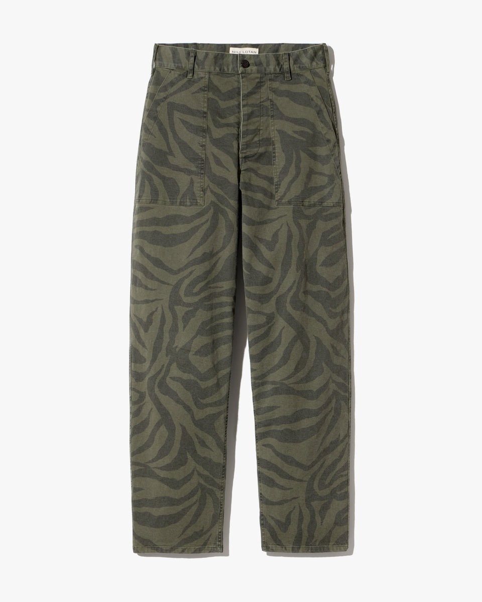 EARL COTTON PANT IN CAMO ZEBRA