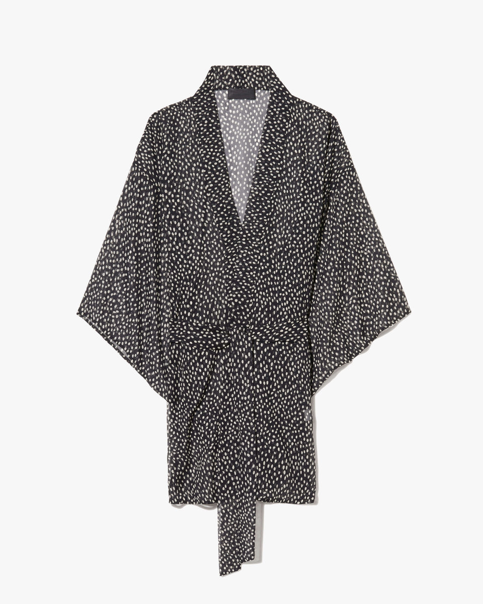 KIMA SILK KIMONO IN WILD DOT