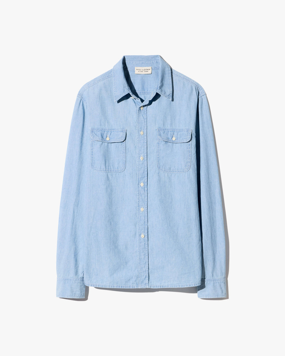DAVINA DENIM SHIRT IN INDIGO CHAMBRAY WASH