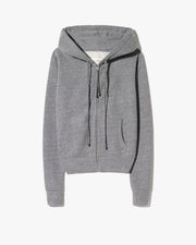 CALLIE ZIP UP HOODIE IN HEATHER GREY