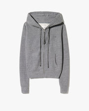 CALLIE ZIP UP HOODIE IN HEATHER GREY