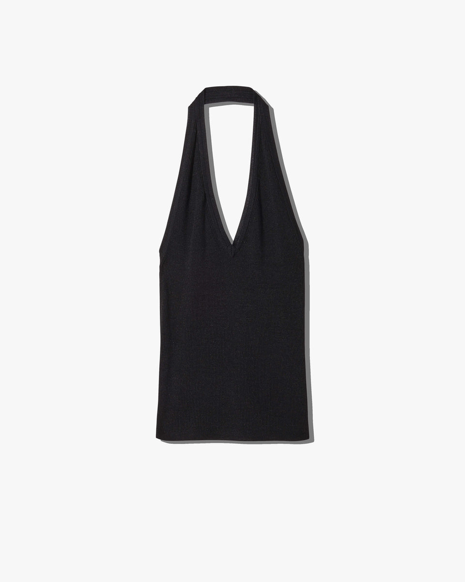 IVEY SILK HALTER IN BLACK