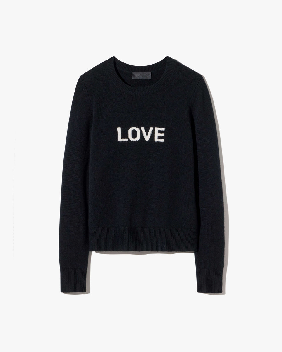 SILVIE IN LOVE CASHMERE SWEATER IN BLACK/IVORY