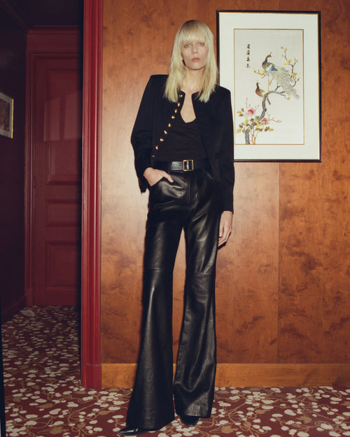ROE LEATHER PANT IN BLACK